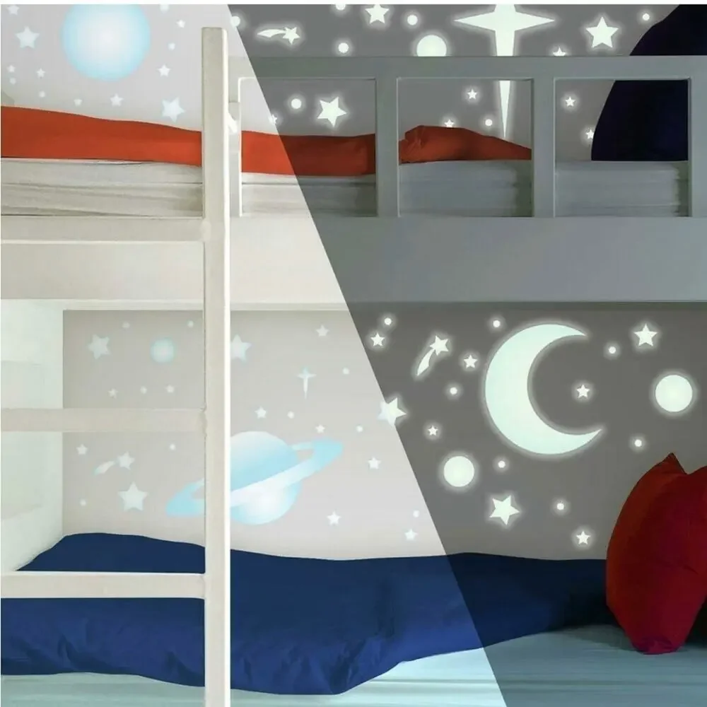 Roommates Peel and Stick Wall Decals Celestial Glow In the Dark Stars NWT